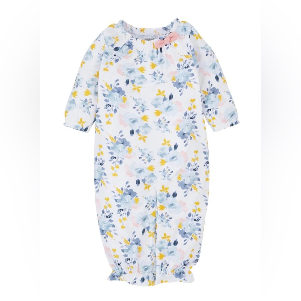 Mud pie blue floral sleeper gown
